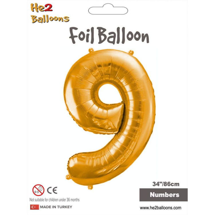 34 Rakam Folyo Balon Altın -9- 34 Rakam Folyo Balon Altın -9-
