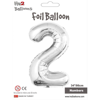 34" Rakam Folyo Balon Gümüş -2- 34" Rakam Folyo Balon Gümüş -2-