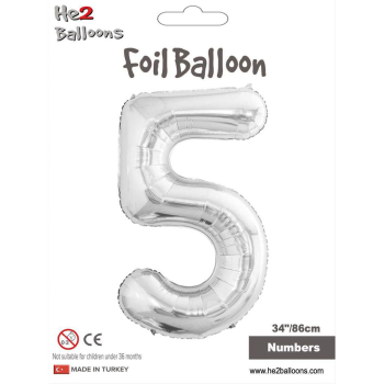 34" Rakam Folyo Balon Gümüş -5- 34" Rakam Folyo Balon Gümüş -5-