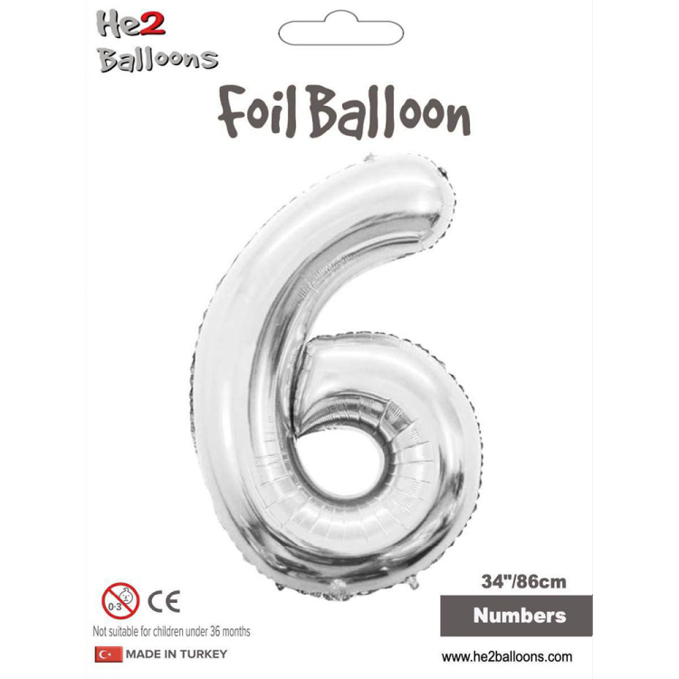 34 Rakam Folyo Balon Gümüş -6- 34 Rakam Folyo Balon Gümüş -6-