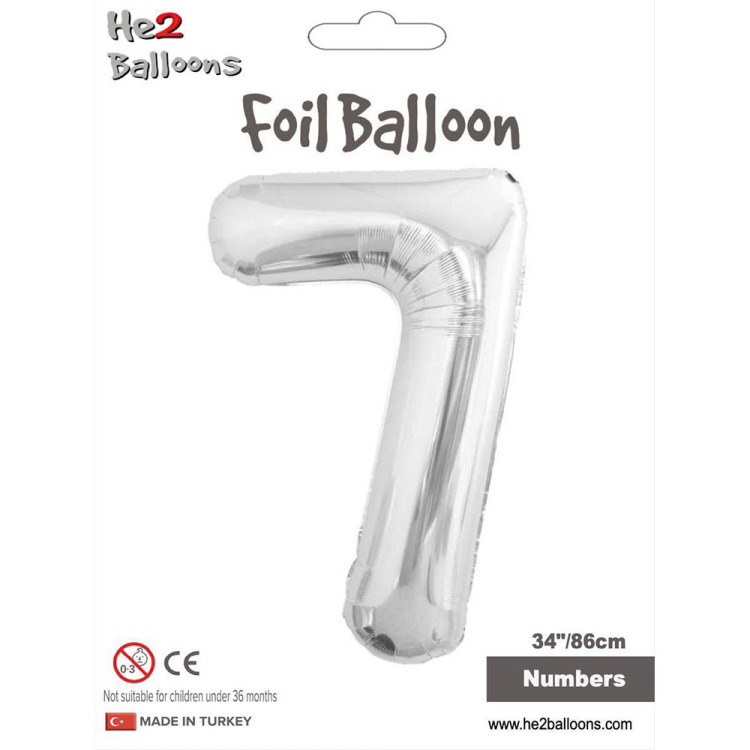 34 Rakam Folyo Balon Gümüş -7- 34 Rakam Folyo Balon Gümüş -7-