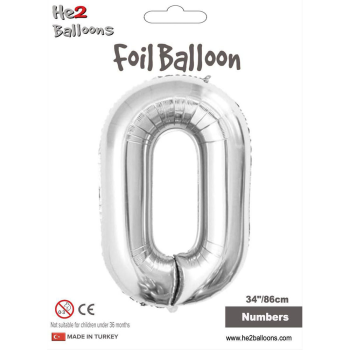 34" Rakam Folyo Balon Gümüş -0- 34" Rakam Folyo Balon Gümüş -0-