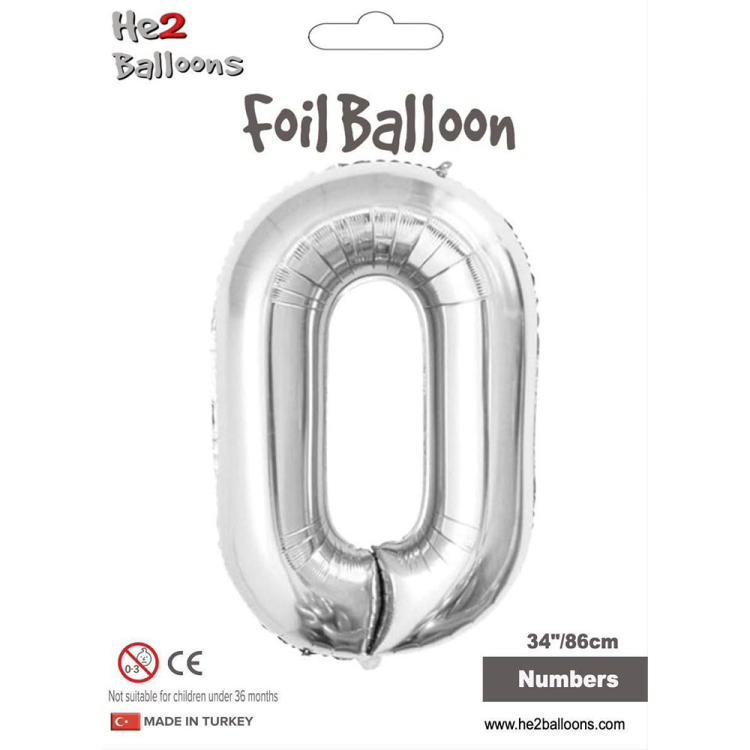 34 Rakam Folyo Balon Gümüş -0- 34 Rakam Folyo Balon Gümüş -0-