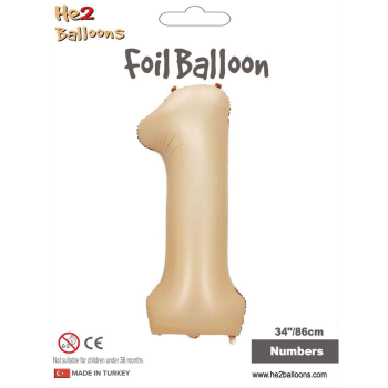 34" Rakam Folyo Balon Karamel -1 34" Rakam Folyo Balon Karamel -1