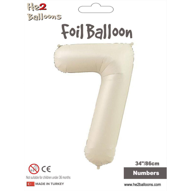 34 Rakam Folyo Balon Krem -7 34 Rakam Folyo Balon Krem -7