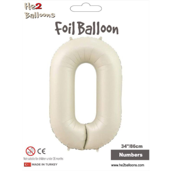 34" Rakam Folyo Balon Krem -0 34" Rakam Folyo Balon Krem -0