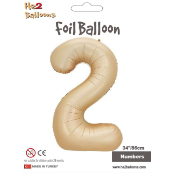 34" Rakam Folyo Balon Karamel -2 34" Rakam Folyo Balon Karamel -2