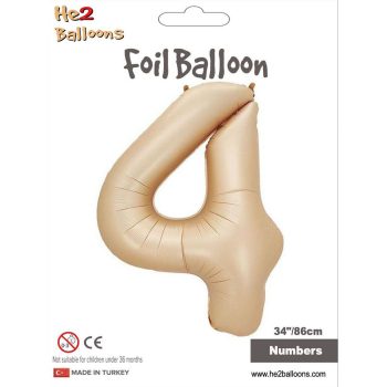 34" Rakam Folyo Balon Karamel -4 34" Rakam Folyo Balon Karamel -4