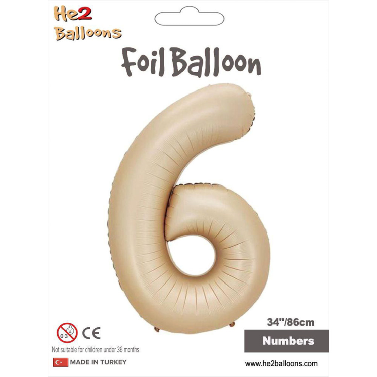 34 Rakam Folyo Balon Karamel -6 34 Rakam Folyo Balon Karamel -6