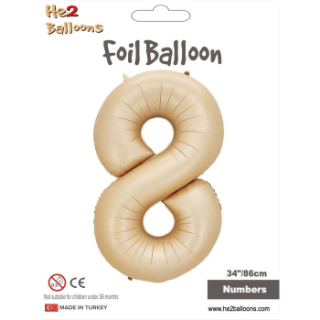 34" Rakam Folyo Balon Karamel -8 34" Rakam Folyo Balon Karamel -8