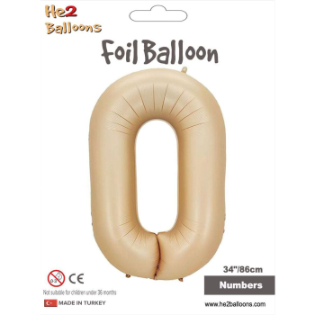 34" Rakam Folyo Balon Karamel -0 34" Rakam Folyo Balon Karamel -0