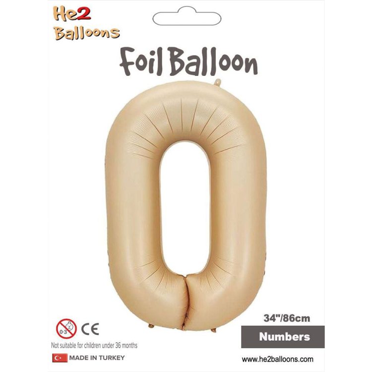34 Rakam Folyo Balon Karamel -0 34 Rakam Folyo Balon Karamel -0