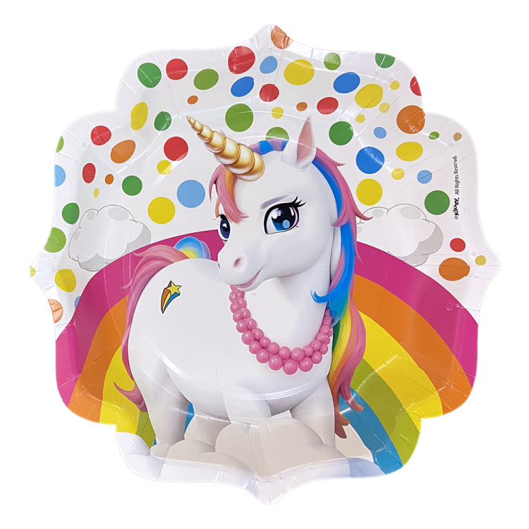 Karton Tabak 23cm 8li -Rainbow Unicorn- Karton Tabak 23cm 8li -Rainbow Unicorn-