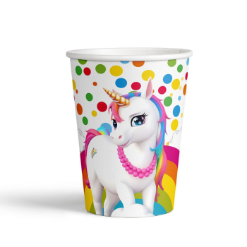 Karton Bardak 8oz 8li -Rainbow Unicorn- Karton Bardak 8oz 8li -Rainbow Unicorn-