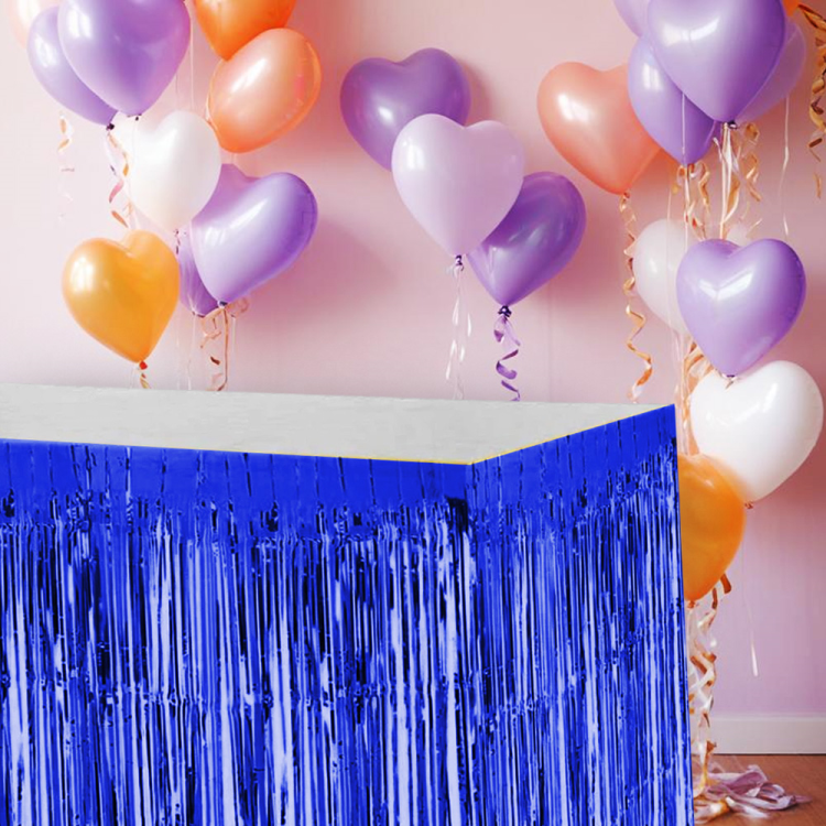 Metalize Masa Eteği -Lacivert- Metalize Masa Eteği -Lacivert-