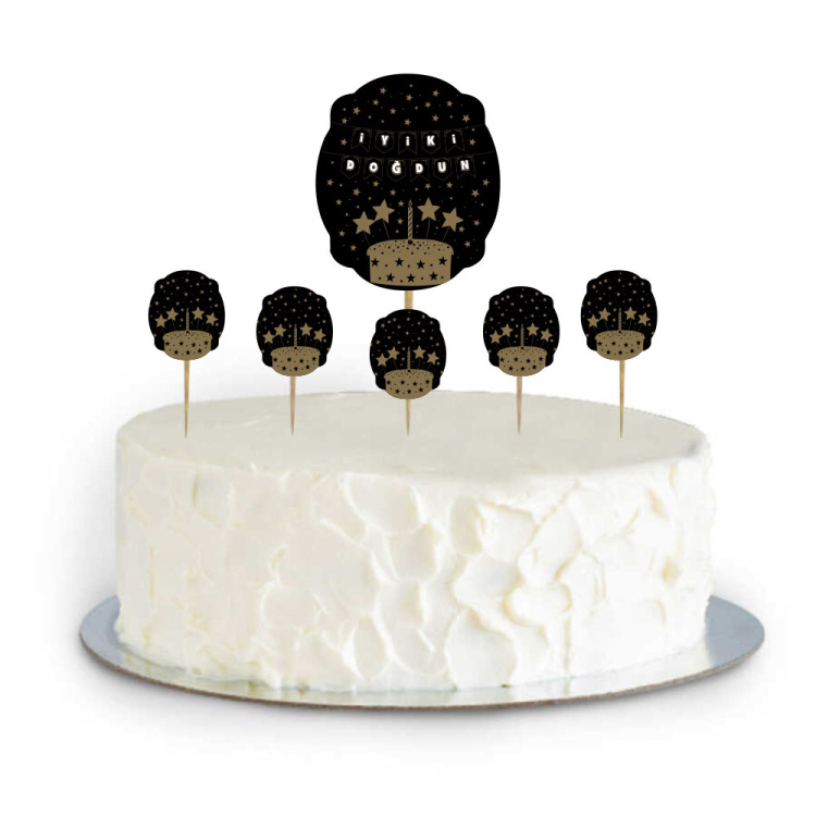 Doğum Günü Pasta Süsü -Siyah- Doğum Günü Pasta Süsü -Siyah-