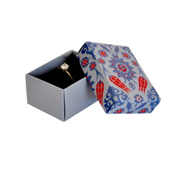 No:1 Yüzük Kutusu 50li -Lale Desen Gri- No:1 Yüzük Kutusu 50li -Lale Desen Gri-