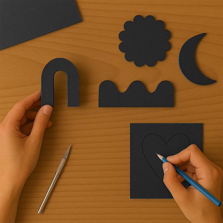 Kika Renkli Mukavva 35x50 36lı-Siyah- Kika Renkli Mukavva 35x50 36lı-Siyah-