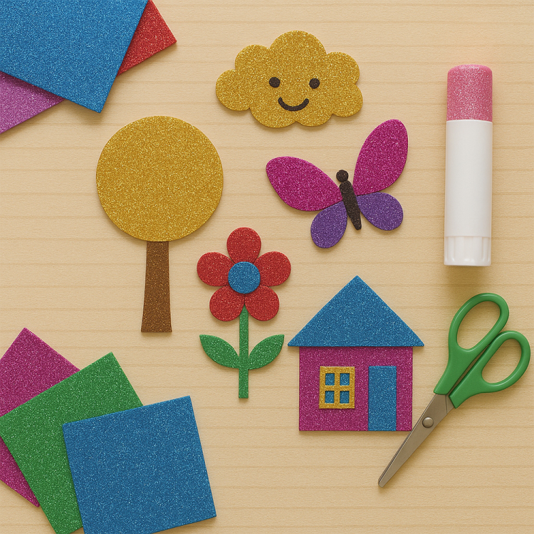 50x70 Eva Tabaka 10lu -Simli Karışık- 50x70 Eva Tabaka 10lu -Simli Karışık-