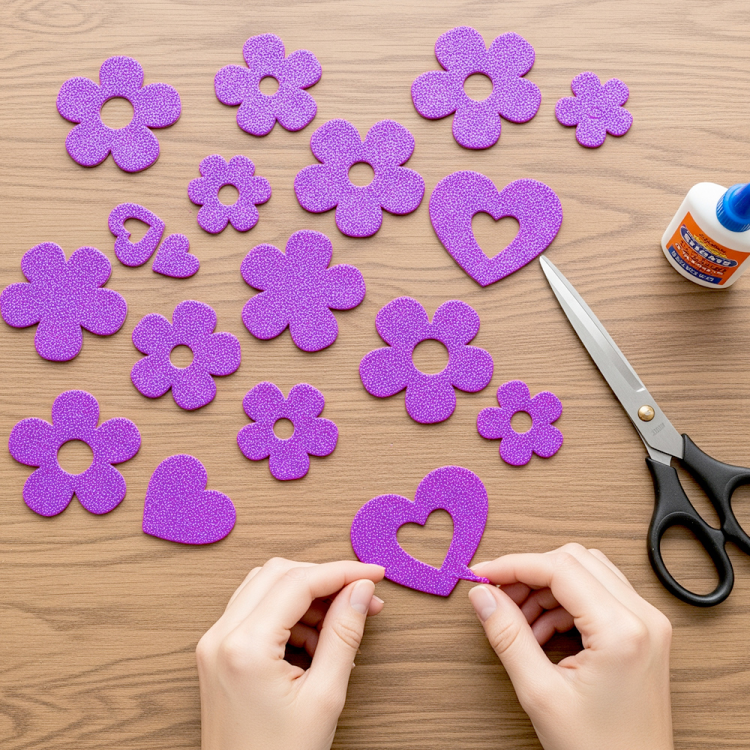 50x70 Eva Tabaka 10lu -Simli Lila- 50x70 Eva Tabaka 10lu -Simli Lila-