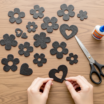 50x70 Eva Tabaka 10lu -Simli Siyah- 50x70 Eva Tabaka 10lu -Simli Siyah-