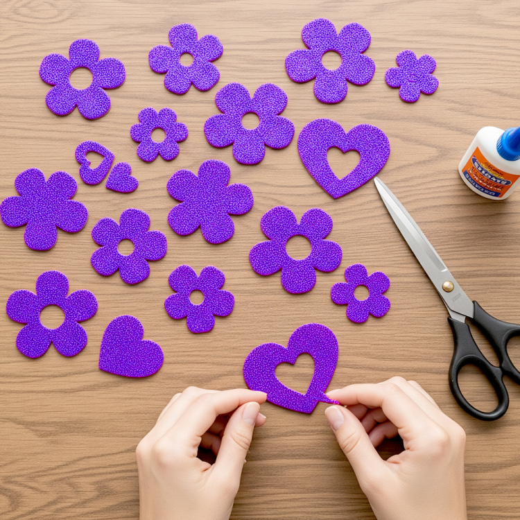 50x70 Eva Tabaka 10lu -Simli Mor- 50x70 Eva Tabaka 10lu -Simli Mor-