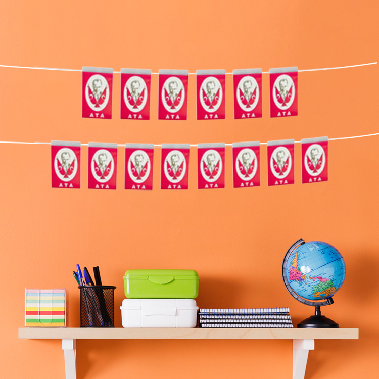 Mini İpli Bayrak 40li -Atatürk-