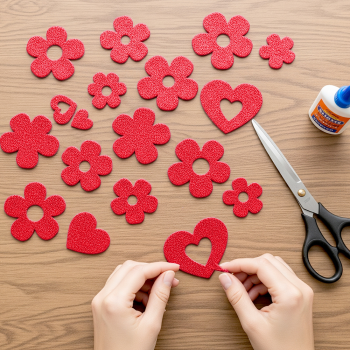 A4 Eva Tabaka 10lu -Simli Kırmızı- A4 Eva Tabaka 10lu -Simli Kırmızı-