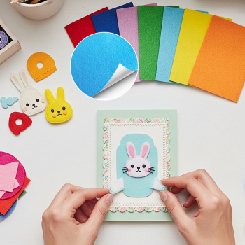 A4 Keçe Tabaka 10lu - Yapışkanlı Karışık - A4 Keçe Tabaka 10lu - Yapışkanlı Karışık -