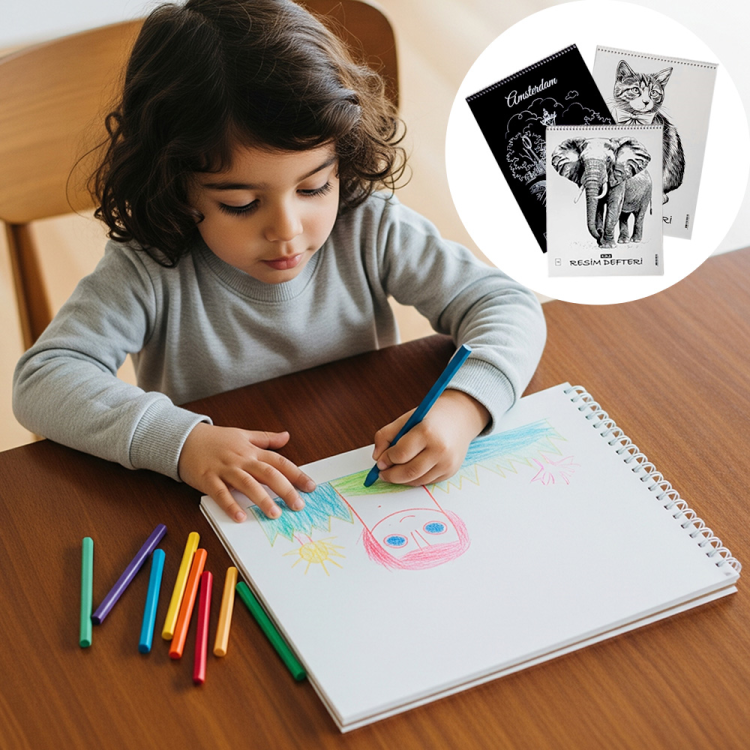 PP Kapak Resim Defteri 12li 25x35 PP Kapak Resim Defteri 12li 25x35