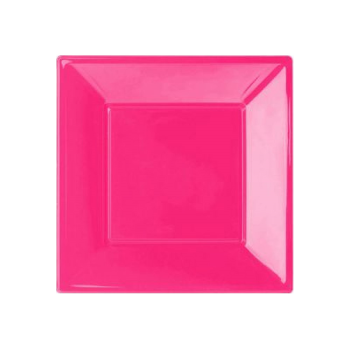 Plastik Kare Tabak 17cm 8li -Pembe- Plastik Kare Tabak 17cm 8li -Pembe-