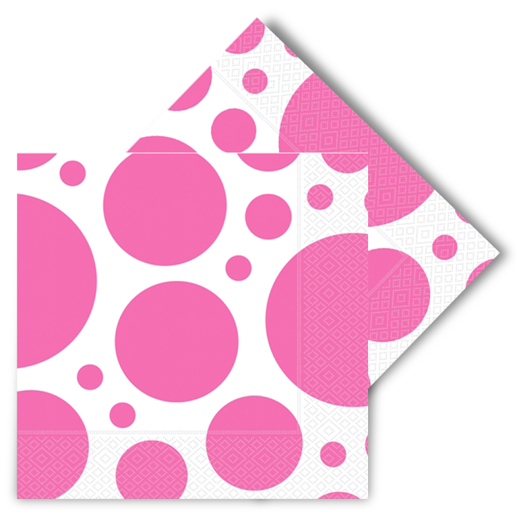 Peçete Roll Up 20li -Karışık Puantiye Şeker Pembe- Peçete Roll Up 20li -Karışık Puantiye Şeker Pembe-