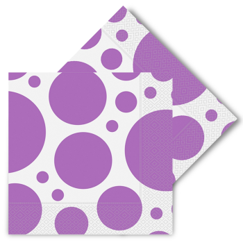 Peçete Roll Up 20li -Karışık Puantiye Lila- Peçete Roll Up 20li -Karışık Puantiye Lila-