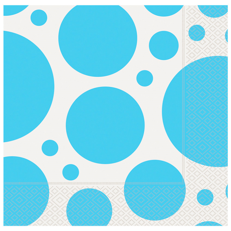 Peçete Roll Up 20li -Karışık Puantiye Turkuaz-