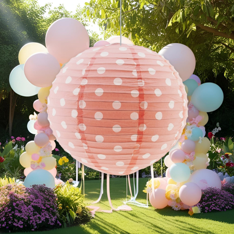 Kağıt Fener 30cm Puantiyeli -KF040-