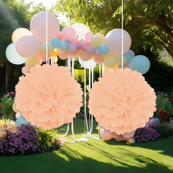 Ponpon Süs 30cm 2li Somon -KF035Smn- Ponpon Süs 30cm 2li Somon -KF035Smn-