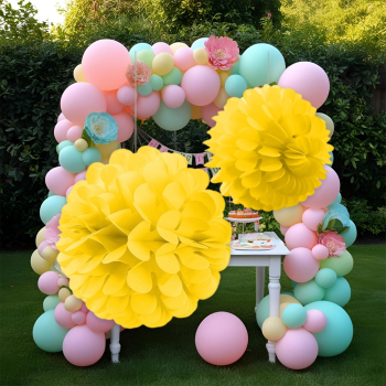 KF073 Sarı Kağıt Top Süs 2li KF073 Sarı Kağıt Top Süs 2li