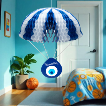 Petekli Kağıt Süs Paraşüt Nazar Boncuğu -KF077- Petekli Kağıt Süs Paraşüt Nazar Boncuğu -KF077-