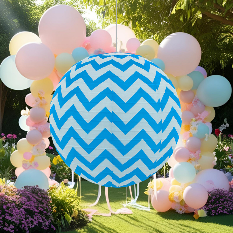 Kağıt Fener Süs Chevron Desenli -KF083- Kağıt Fener Süs Chevron Desenli -KF083-