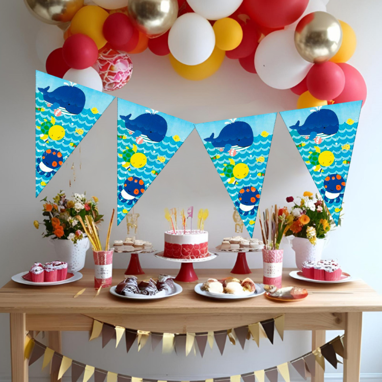 Üçgen Flama FLM007 -Mutlu Balıklar Mavi-