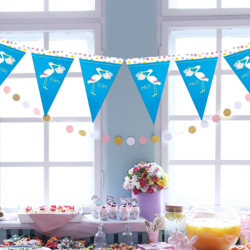 Üçgen Flama FLM014 -Baby Shower Mavi Leylek- Üçgen Flama FLM014 -Baby Shower Mavi Leylek-