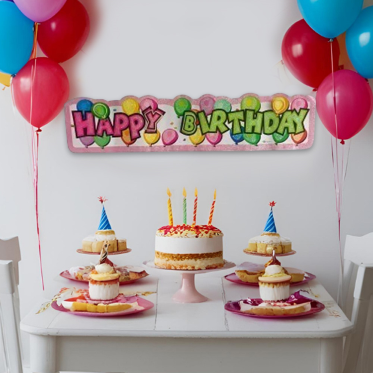 Afiş Süs Happy Birthday Simli -MS032- Afiş Süs Happy Birthday Simli -MS032-