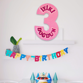 Strafor Süs İyi ki Doğdun 3 Pembe Strafor Süs İyi ki Doğdun 3 Pembe