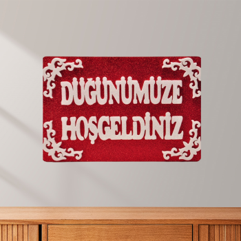 Strafor Süs Düğünümüze Hoş Geldiniz Motifli Kırmız Strafor Süs Düğünümüze Hoş Geldiniz Motifli Kırmız