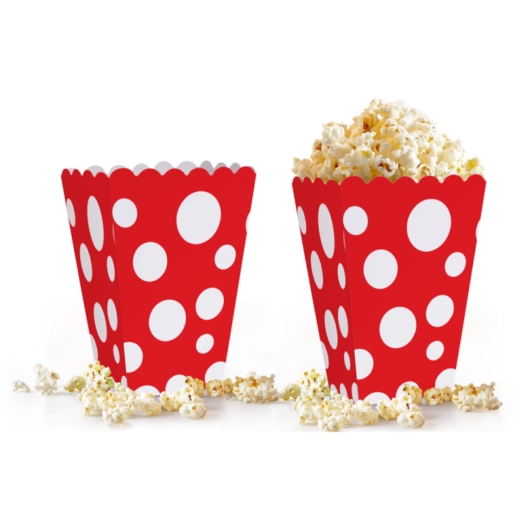 Popcorn Kutusu 8li -Puanlı Kırmızı- Popcorn Kutusu 8li -Puanlı Kırmızı-