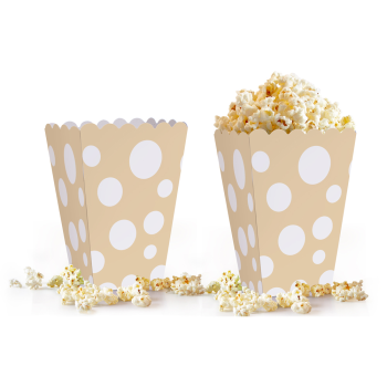 Popcorn Kutusu 10lu -Puanlı Krem- Popcorn Kutusu 10lu -Puanlı Krem-