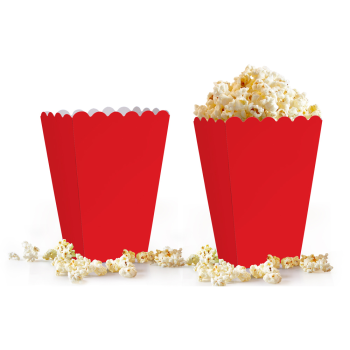 Popcorn Kutusu 8li -Düz Kırmızı- Popcorn Kutusu 8li -Düz Kırmızı-