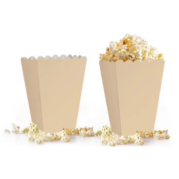 Popcorn Kutusu 8li -Düz Krem- Popcorn Kutusu 8li -Düz Krem-