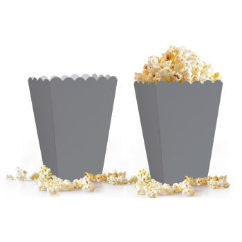 Popcorn Kutusu 8li -Düz Gümüş- Popcorn Kutusu 8li -Düz Gümüş-