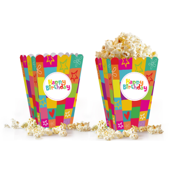 Popcorn Kutusu 8li -Happy Birthday- Popcorn Kutusu 8li -Happy Birthday-